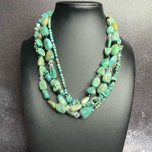 Vintage Silpada Asian Turquoise Multi Strand Necklace